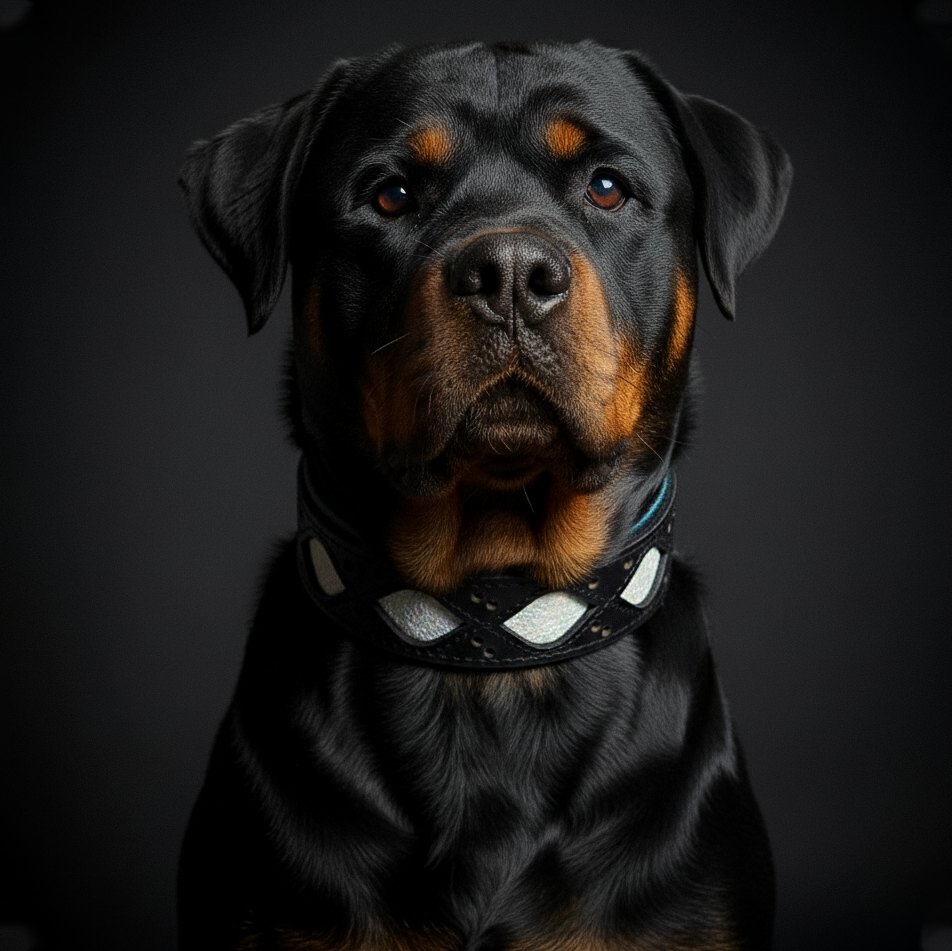 Avatar Dog Collar – Handcrafted Genuine Leather, Turquoise Padding