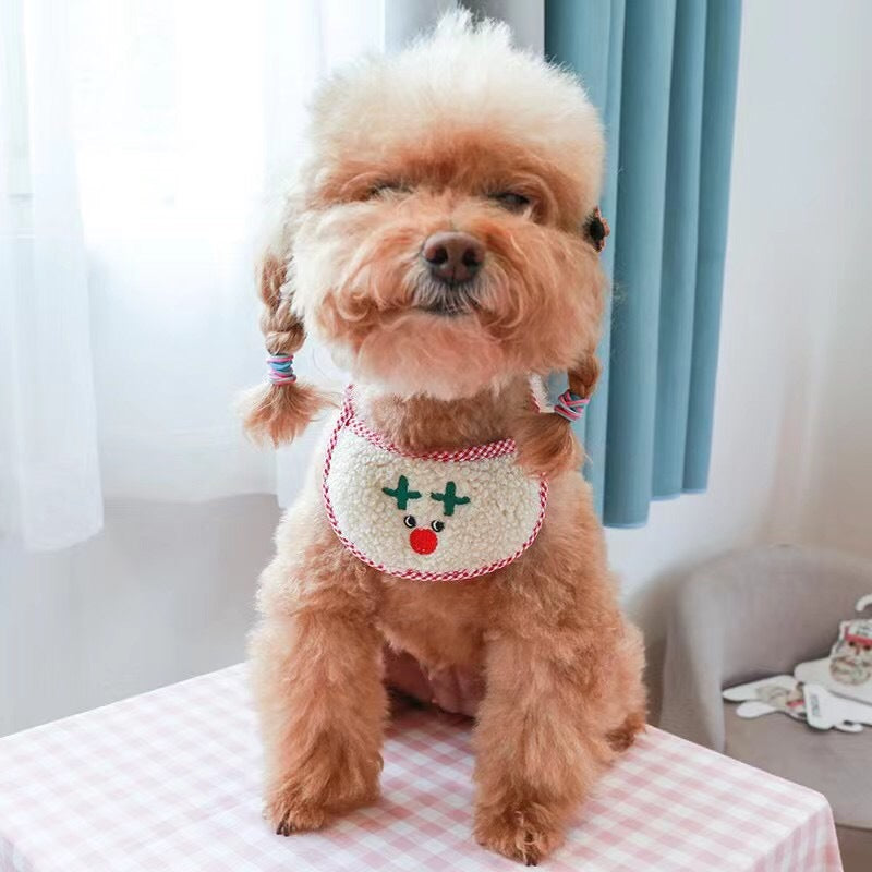 Christmas Santa and Reindeer Pet Bibs for Festive Cheer
