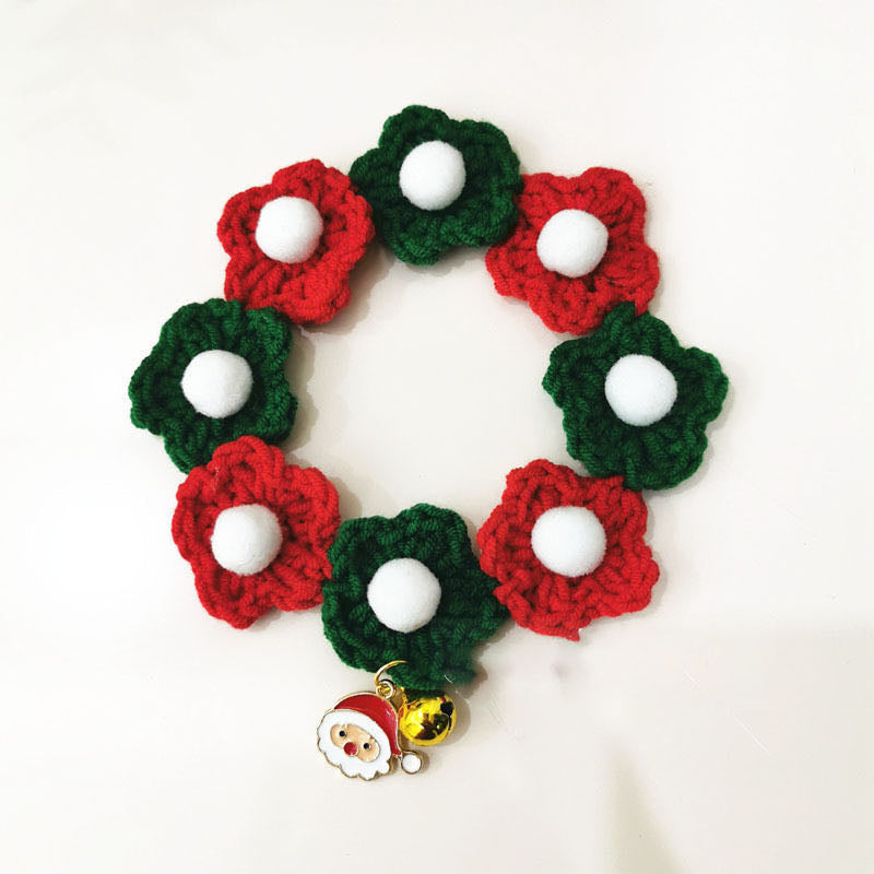 Christmas Handmade Cat Collars with Festive Flower – Holiday Collection