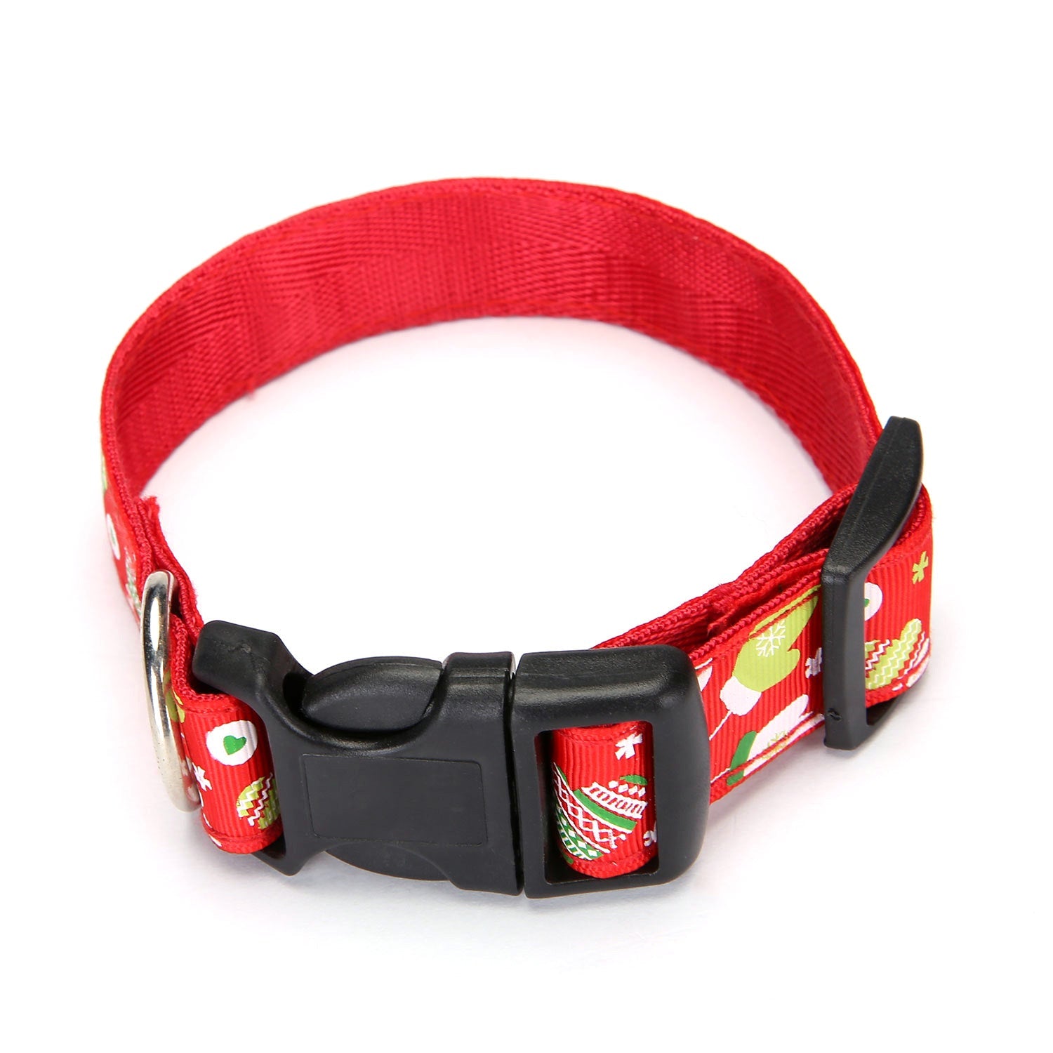 Festive Red and Green Bell Dog Collar for Christmas