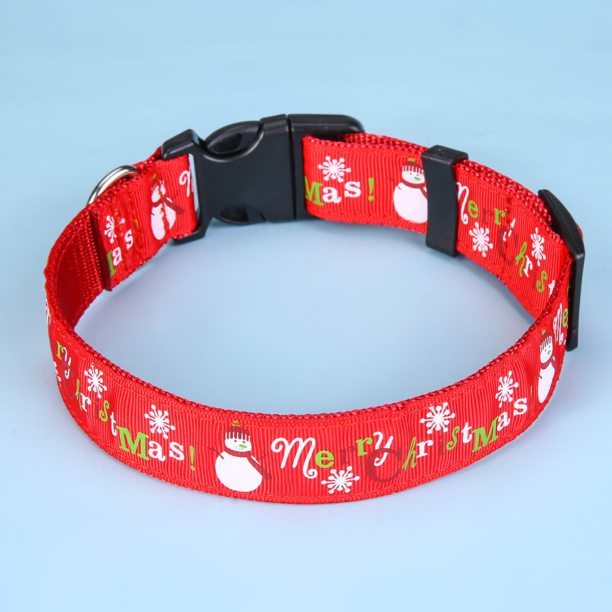 Festive Red and Green Bell Dog Collar for Christmas