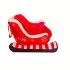 Holiday Christmas Plush Sled Dog & Cat Pet Bed Red