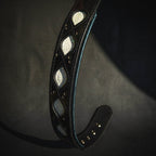 Avatar Dog Collar – Handcrafted Genuine Leather, Turquoise Padding